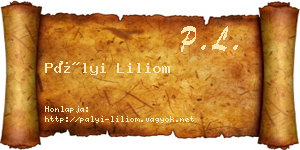 Pályi Liliom névjegykártya